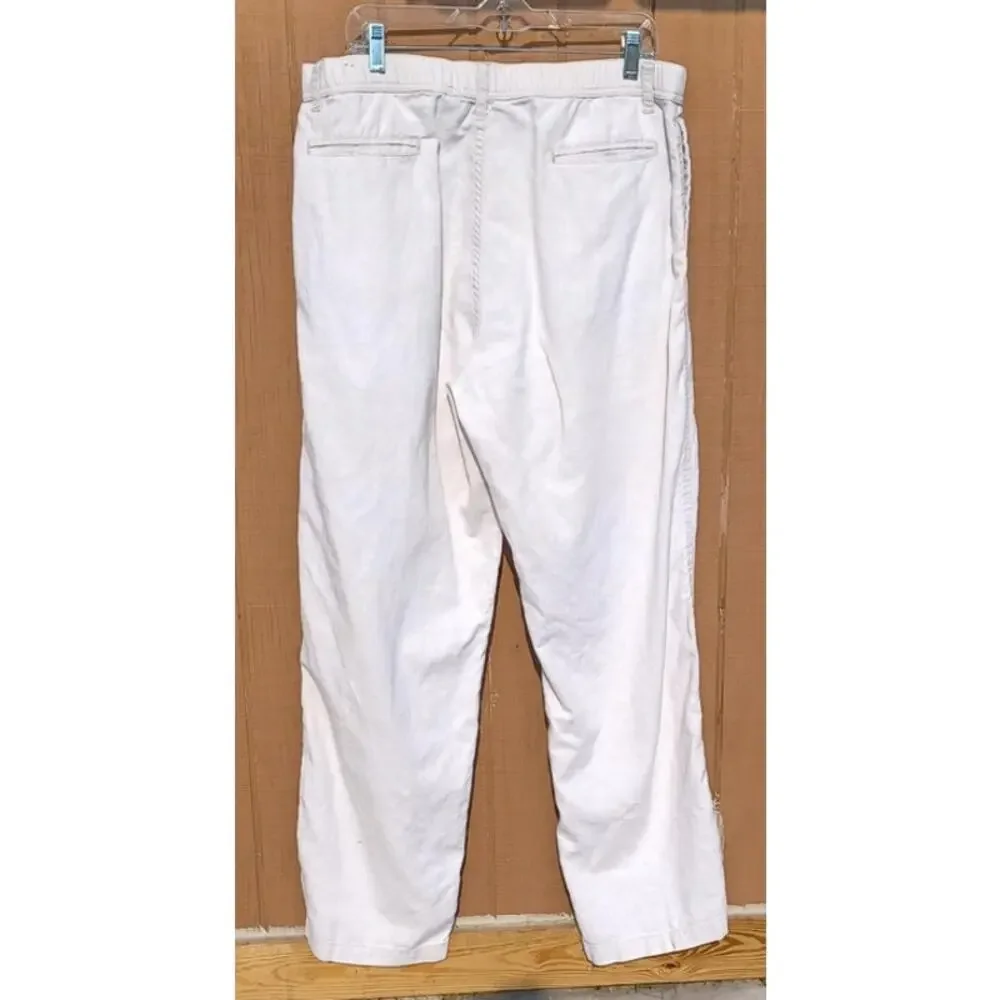 Paradise Collection Mens Linen Cotton Pants L Oatmeal Resort 36-40